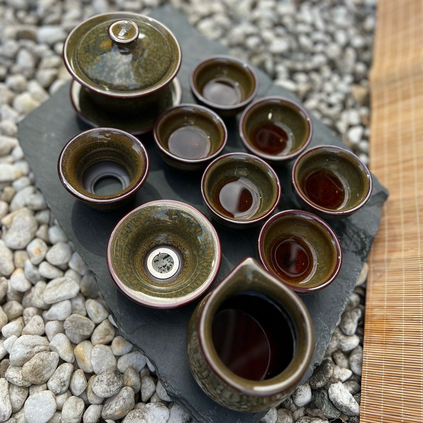 Marble Green Tea Set