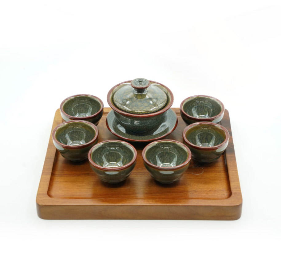 Marble Green Tea Set