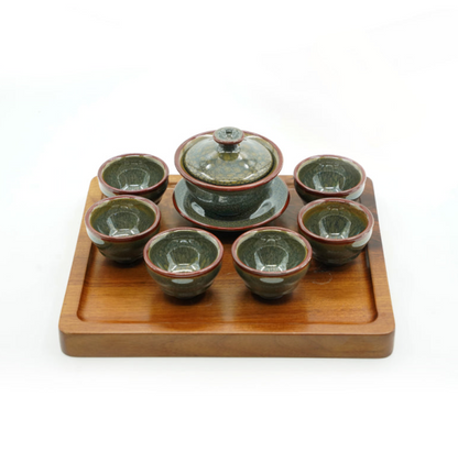 Marble Green Tea Set