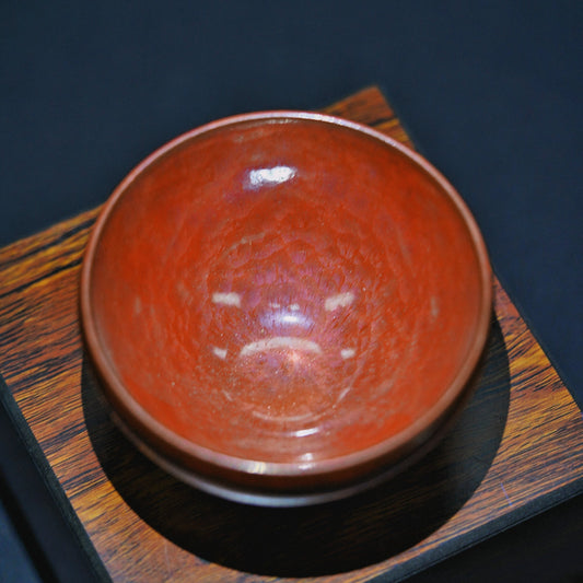 Liao Shesheng Huaci Youwei Co branded persimmon Red Tea Bowl